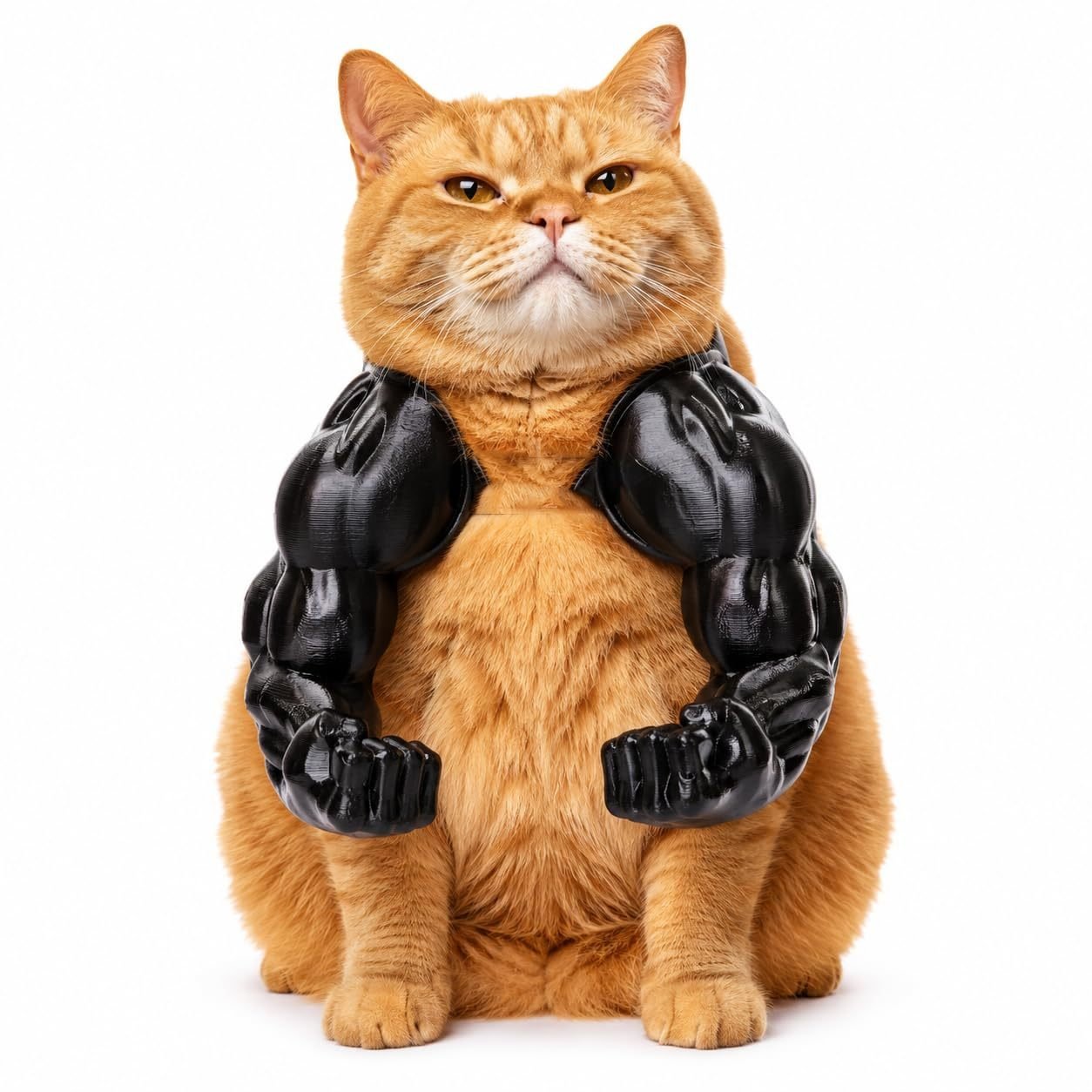 Cat Muscle Arms Hilarious 3D Printed Costume Comfy Pet Shoulder Attachment For Feline Cosplay. Lightweight PLA Toy