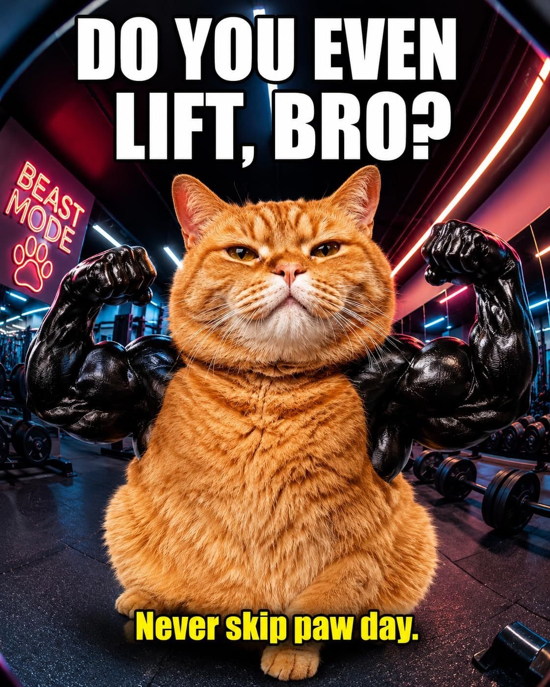 Cat Muscle Arms Hilarious 3D Printed Costume Comfy Pet Shoulder Attachment For Feline Cosplay. Lightweight PLA Toy - Image 3